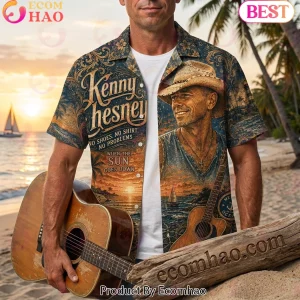 Kenny Chesney No Shoes No Shirt No Problems Vintage Sunset Beach Hawaiian Shirt