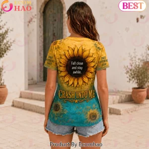 Dave Matthews Band Just A Girl Who Loves DMB Sunflower Crash Into Me Women's V-Neck Shirt