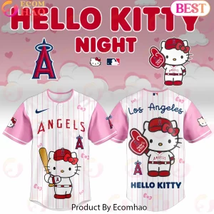 Los Angeles Angels Hello Kitty Night Limited Edition Pink Pinstripe Baseball Jersey