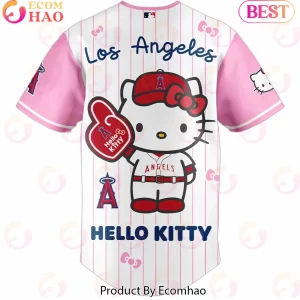 Los Angeles Angels Hello Kitty Night Limited Edition Pink Pinstripe Baseball Jersey