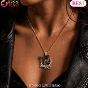 Judas Priest Screaming for Vengeance Gold Plated Diamond Accent Heavy Metal Rock Band Pendant Necklace