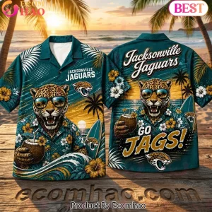 Jacksonville Jaguars NFL Tropical Sunset Mascot Beach Vibes Summer Hawaiian Shirt