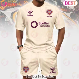 Heart of Midlothian FC Personalized Maroon Hummel Fan Gear Custom Name T-Shirt and Shorts Set