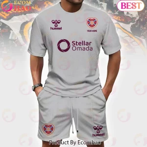 Heart of Midlothian FC Personalized Maroon Hummel Fan Gear Custom Name T-Shirt and Shorts Set