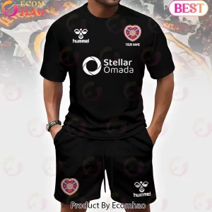 Heart of Midlothian FC Personalized Maroon Hummel Fan Gear Custom Name T-Shirt and Shorts Set