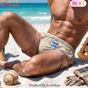 Personalized Custom Logo Baseball Stitching Men's Athletic Beach Shorts