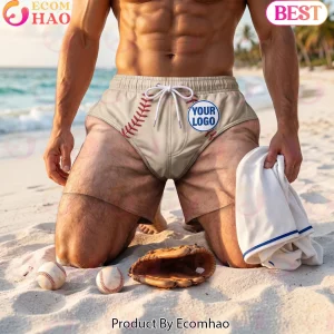 Personalized Custom Logo Baseball Stitching Men's Athletic Beach Shorts
