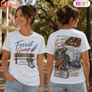 Forrest Gump Box of Chocolates Run Forrest Run Double Sided Vintage Graphic T-Shirt