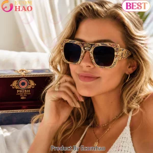 Phish Jam Eternally Limited Edition Luxury Gold Ornate Jeweled Unisex Sunglasses