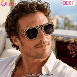Phish Jam Eternally Limited Edition Luxury Gold Ornate Jeweled Unisex Sunglasses