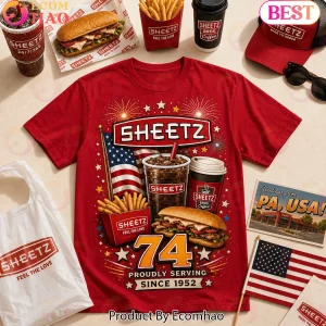 Sheetz 74th Anniversary Celebrating 74 Years 1952-2026 Red 3D Graphic T-Shirt