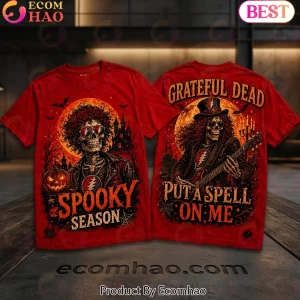 Grateful Dead Halloween Spooky Season Put A Spell On Me Red Graphic T-Shirt