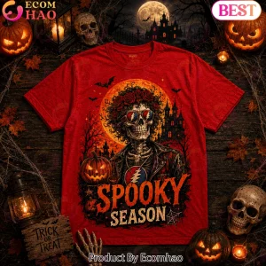 Grateful Dead Halloween Spooky Season Put A Spell On Me Red Graphic T-Shirt