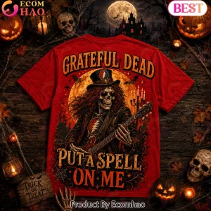 Grateful Dead Halloween Spooky Season Put A Spell On Me Red Graphic T-Shirt