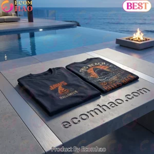 Retro Jaws Halloween This Beach Bites Back Vintage Graphic T-Shirt