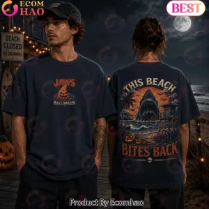 Retro Jaws Halloween This Beach Bites Back Vintage Graphic T-Shirt
