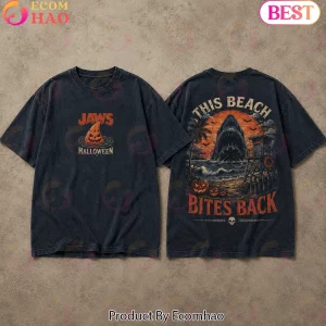 Retro Jaws Halloween This Beach Bites Back Vintage Graphic T-Shirt