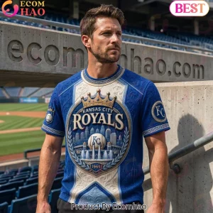Kansas City Royals 1969 Est Premium 3D Embossed Ornate Graphic T-Shirt