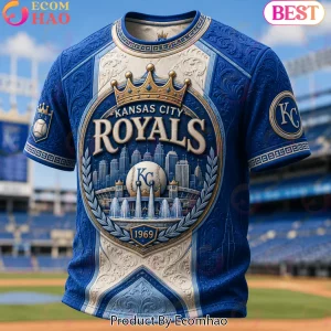 Kansas City Royals 1969 Est Premium 3D Embossed Ornate Graphic T-Shirt