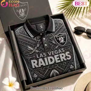 Las Vegas Raiders NFL 3D Embossed Vegas Theme Premium Graphic Polo Shirt