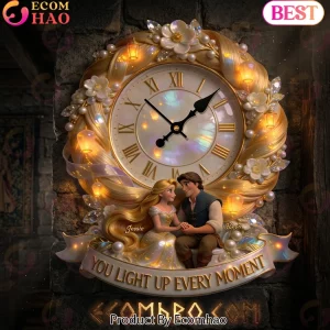 Personalized Fairytale Couple Anniversary Gift You Light Up Every Moment Hanging Wall Clock