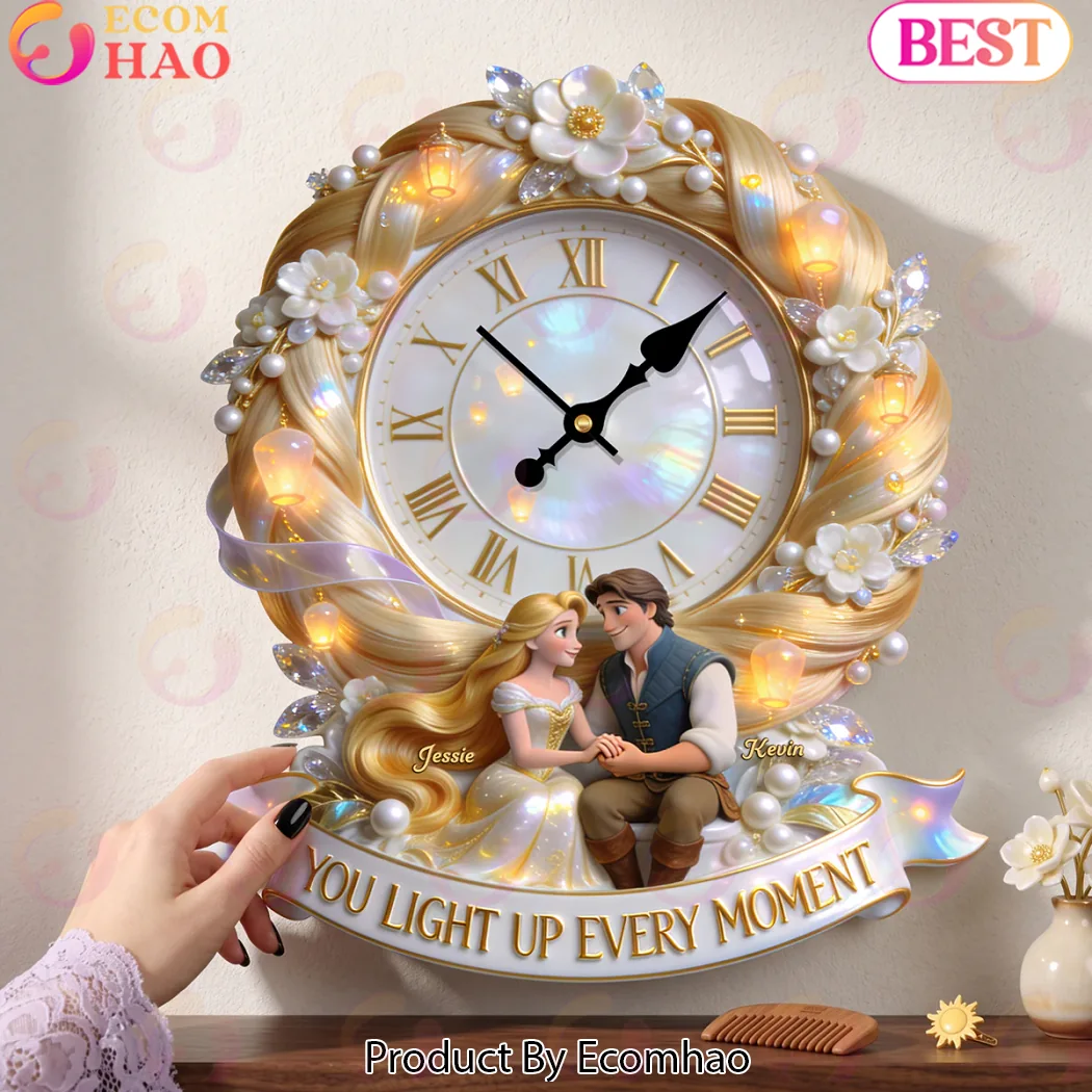 Personalized Fairytale Couple Anniversary Gift You Light Up Every Moment Hanging Wall Clock Personalized Fairytale Couple Anniversary Gift You Light Up Every Moment Hanging Wall Clock