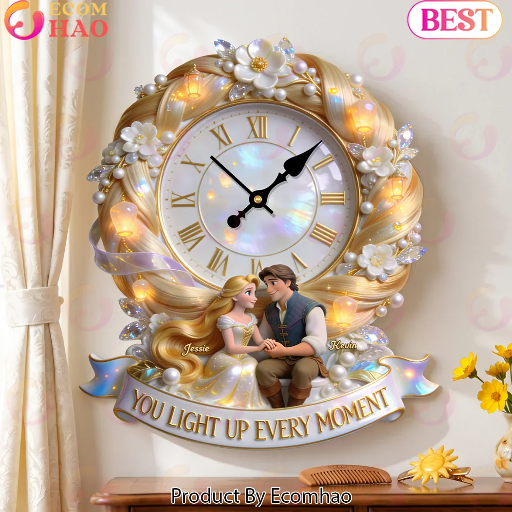 Personalized Fairytale Couple Anniversary Gift You Light Up Every Moment Hanging Wall Clock Personalized Fairytale Couple Anniversary Gift You Light Up Every Moment Hanging Wall Clock