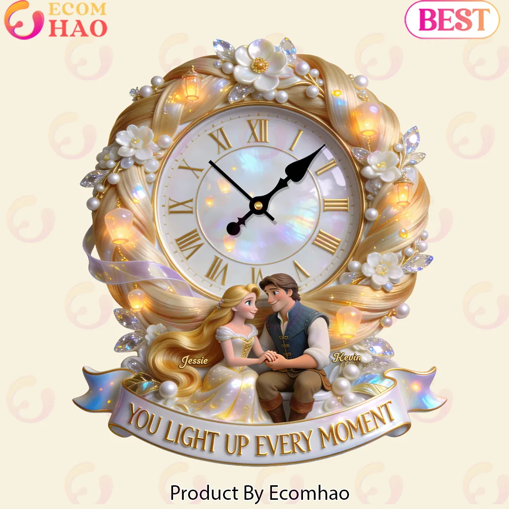 Personalized Fairytale Couple Anniversary Gift You Light Up Every Moment Hanging Wall Clock Personalized Fairytale Couple Anniversary Gift You Light Up Every Moment Hanging Wall Clock