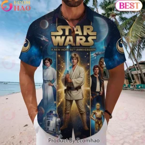 Star Wars A New Hope 50th Anniversary Commemorative Character Graphic All-Over Print Hawaiian Shirt