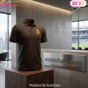 San Diego Padres Premium 3D Embossed Aztec Textured Polo Shirt
