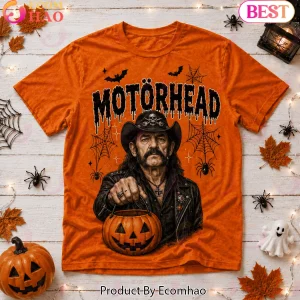 Life Is Scary Without Motorhead Halloween Spooky Rock Band Orange Graphic T-Shirt