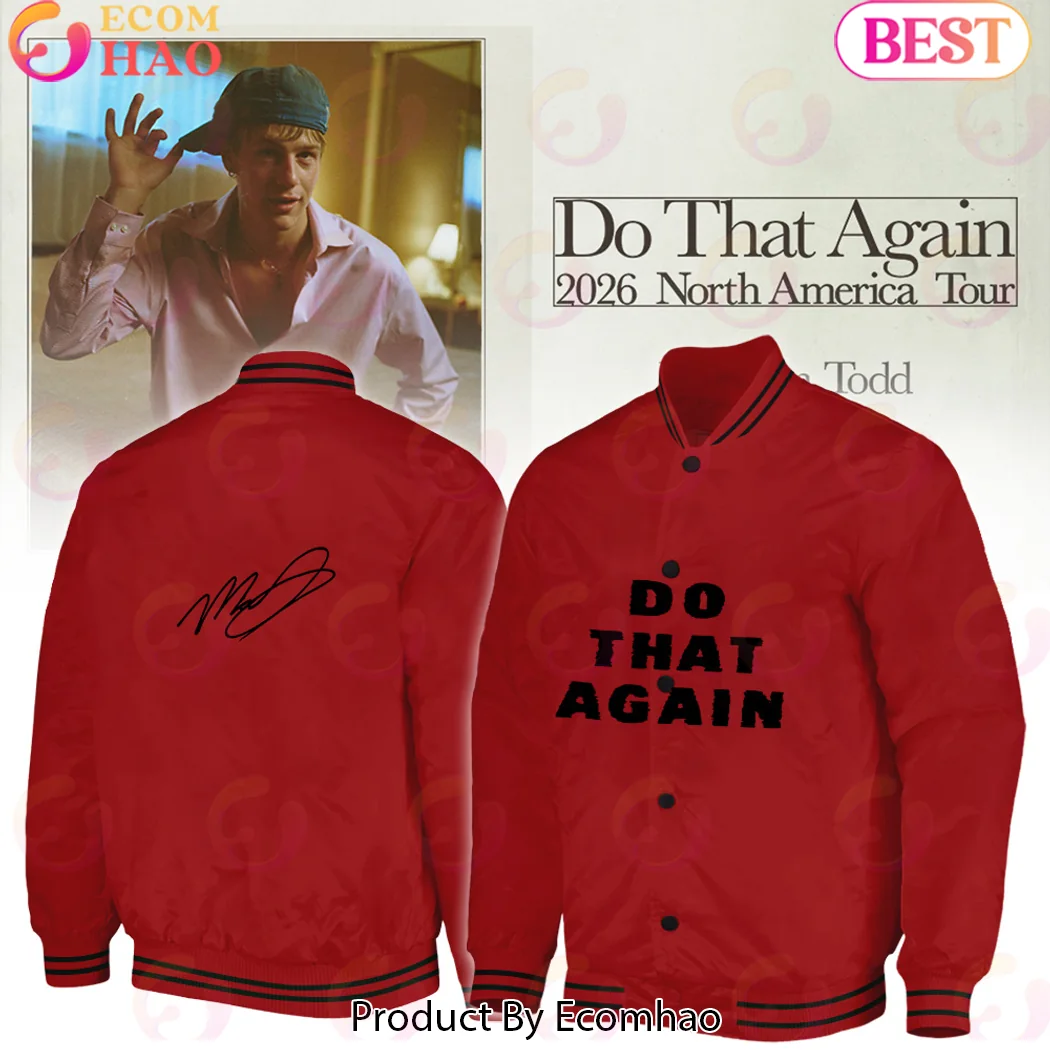 Malcolm Todd Do That Again 2026 North America Tour Red Signature Bomber Jacket Malcolm Todd Do That Again 2026 North America Tour Red Signature Bomber Jacket