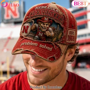 Nebraska Cornhuskers Herbie Husker Retro Est 1869 Distressed Vintage Baseball Cap