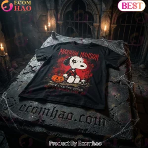 Marilyn Manson Snoopy Mashup Goth Halloween Graphic T-Shirt
