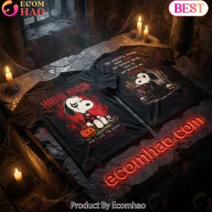 Marilyn Manson Snoopy Mashup Goth Halloween Graphic T-Shirt