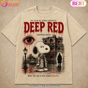 Snoopy Deep Red Dario Argento 1975 Horror Movie Parody Vintage Washed Graphic T-Shirt