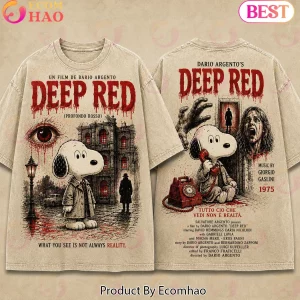 Snoopy Deep Red Dario Argento 1975 Horror Movie Parody Vintage Washed Graphic T-Shirt