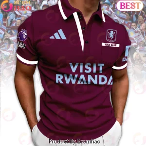 Personalized Aston Villa FC Claret Custom Name Football Fan Polo Shirt