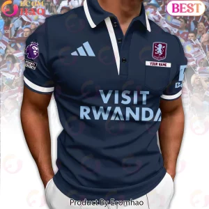 Personalized Aston Villa FC Claret Custom Name Football Fan Polo Shirt
