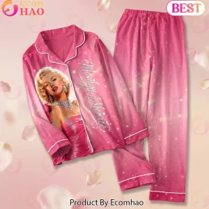 Marilyn Monroe 100th Anniversary Pink Hollywood Glamour Luxury Sleepwear Satin Pajama Set