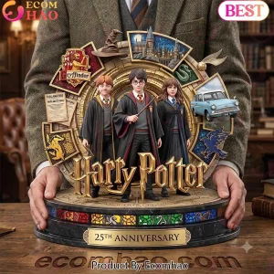 Harry Potter 25th Anniversary Hogwarts Golden Trio Commemorative Collectible Custom Shape Acrylic Plaque