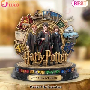 Harry Potter 25th Anniversary Hogwarts Golden Trio Commemorative Collectible Custom Shape Acrylic Plaque