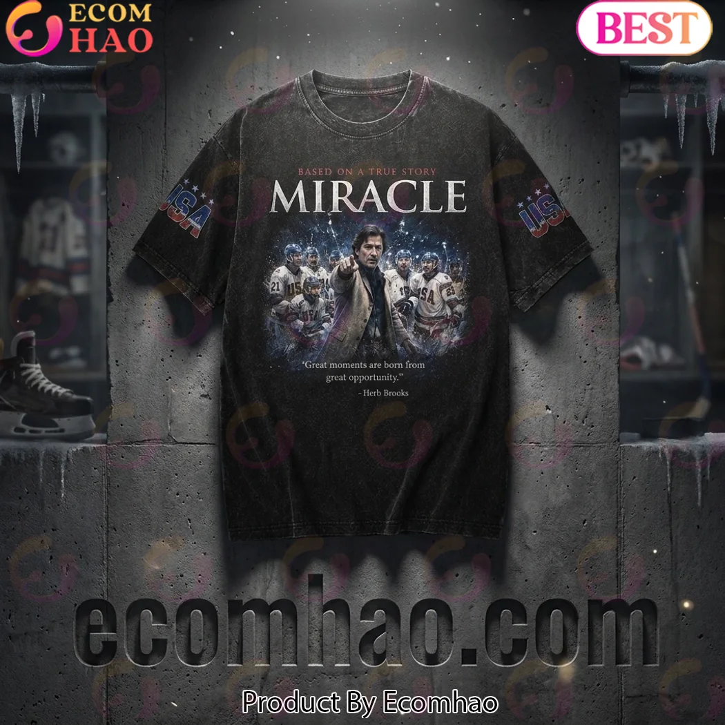 Miracle On Ice 1980 USA Hockey Herb Brooks Vintage Graphic T-Shirt Miracle On Ice 1980 USA Hockey Herb Brooks Vintage Graphic T-Shirt