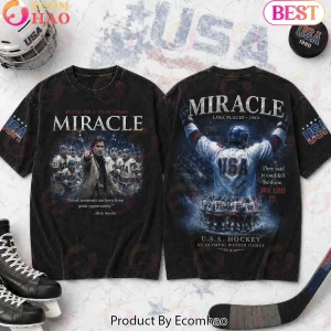 Miracle On Ice 1980 USA Hockey Herb Brooks Vintage Graphic T-Shirt
