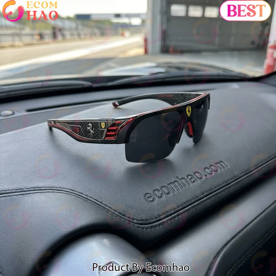 Scuderia Ferrari F1 Racing Premium Black Red Carbon Fiber Sport Sunglasses Scuderia Ferrari F1 Racing Premium Black Red Carbon Fiber Sport Sunglasses