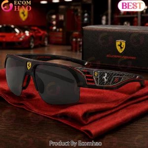 Scuderia Ferrari F1 Racing Premium Black Red Carbon Fiber Sport Sunglasses