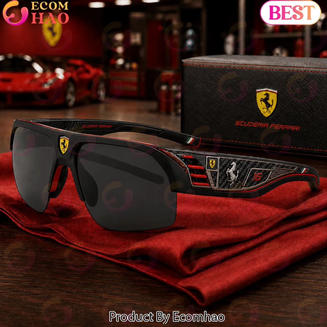 Scuderia Ferrari F1 Racing Premium Black Red Carbon Fiber Sport Sunglasses Scuderia Ferrari F1 Racing Premium Black Red Carbon Fiber Sport Sunglasses