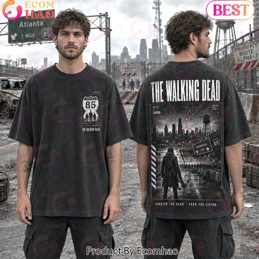 The Walking Dead Atlanta Zombie Apocalypse Vintage Wash Graphic Oversized T-Shirt The Walking Dead Atlanta Zombie Apocalypse Vintage Wash Graphic Oversized T-Shirt