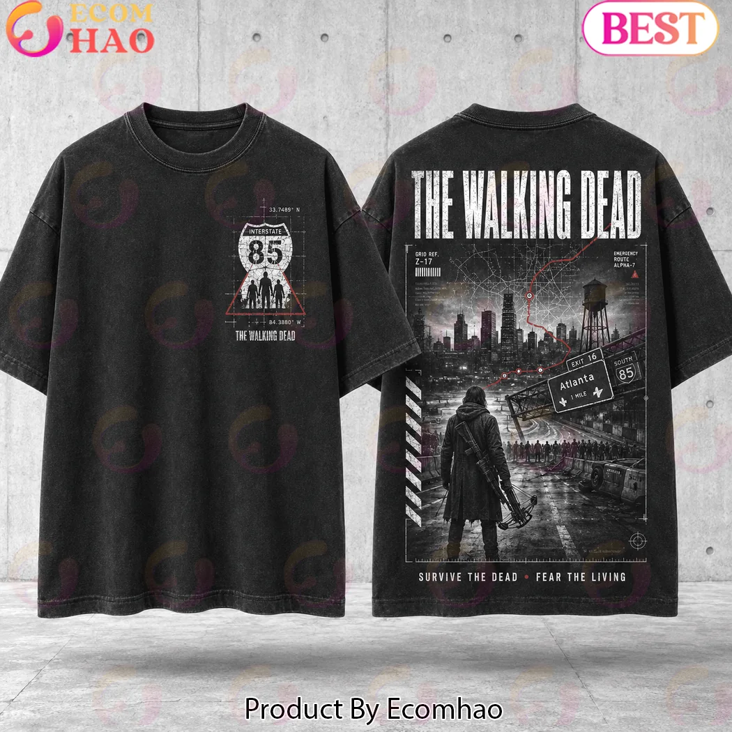 The Walking Dead Atlanta Zombie Apocalypse Vintage Wash Graphic Oversized T-Shirt The Walking Dead Atlanta Zombie Apocalypse Vintage Wash Graphic Oversized T-Shirt