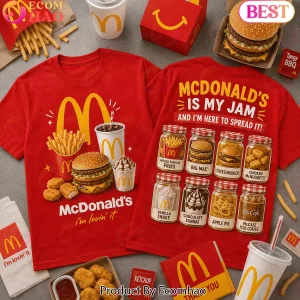 McDonald's Is My Jam I'm Lovin' It Fast Food Favorites Double Sided Graphic T-Shirt